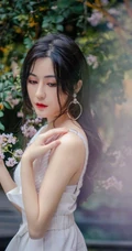 汤晶媚绝对气质写真大片来袭，美人鲜花组合兼顾唯美清纯