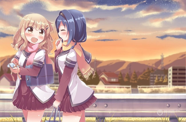 日本动漫《摇曳百合》中的赤座灯里和他的同学们的高清图片