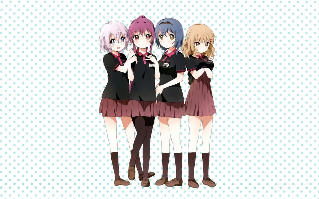 日漫《摇曳百合》剧中女中学生角色人物的高清壁纸