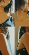 女生模特刘雯肩带连衣裙唯美胶片色室内写真图片