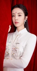 王晓晨优雅动人古典粉色连衣裙 搭配古装发型唯美写真图片