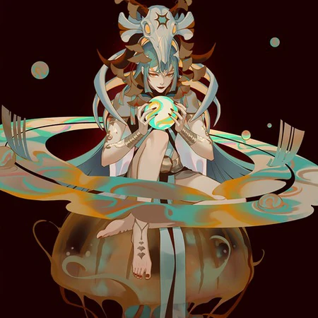唯美的八大行星手绘插画图片