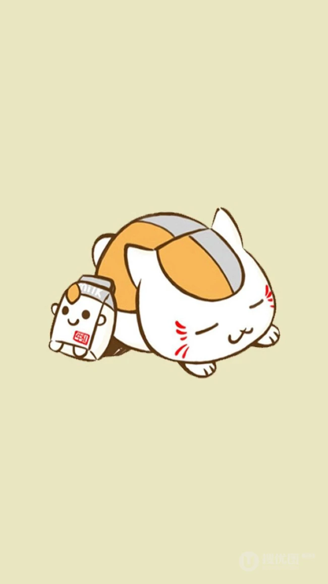线条手绘的创意卡通萌猫手机壁纸图片
