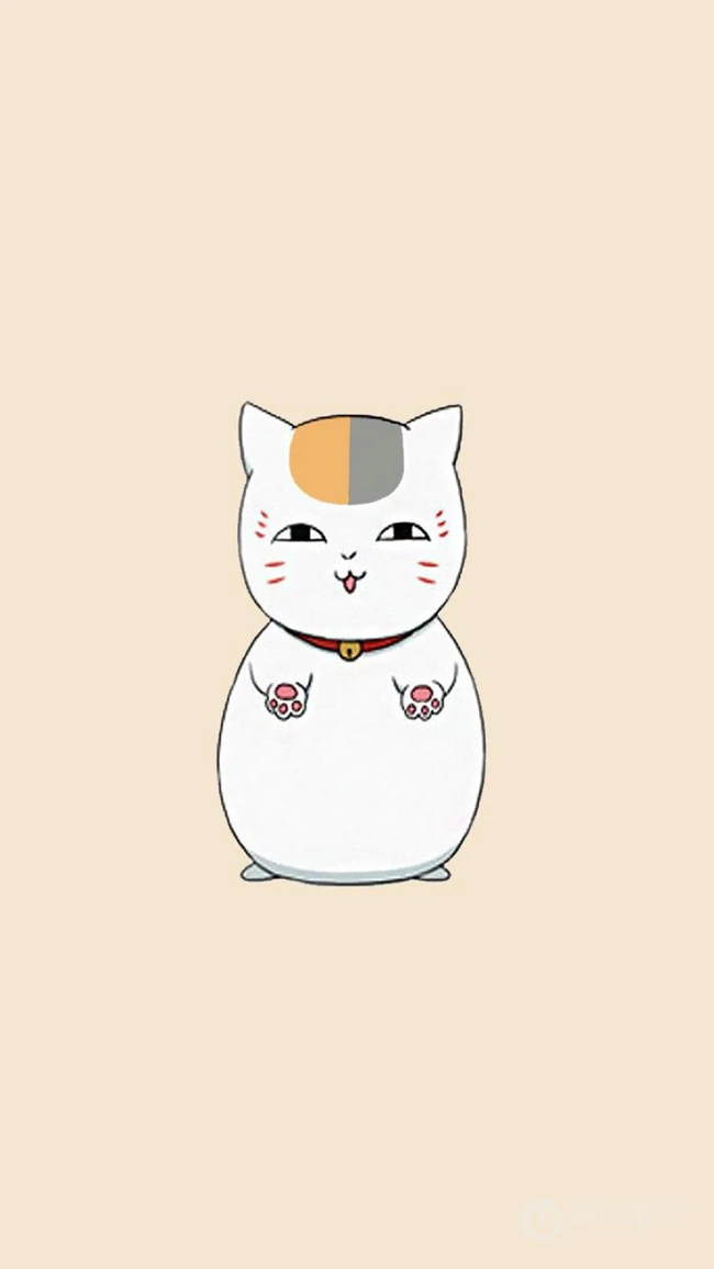 线条手绘的创意卡通萌猫手机壁纸图片