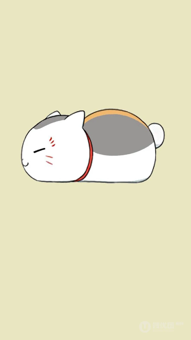 线条手绘的创意卡通萌猫手机壁纸图片
