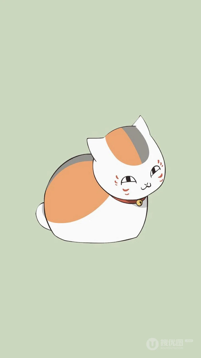 线条手绘的创意卡通萌猫手机壁纸图片