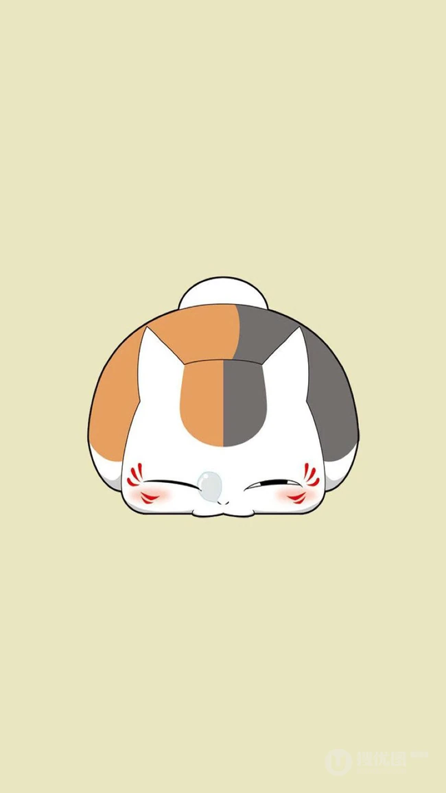 线条手绘的创意卡通萌猫手机壁纸图片