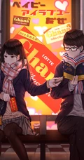 清新可爱的动漫女高中生手机背景图片