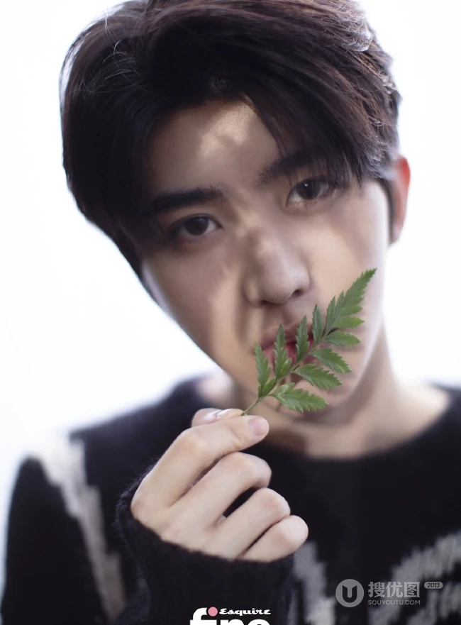 蔡徐坤化身丛林小王子，黑色针织毛衣现身户外丛林