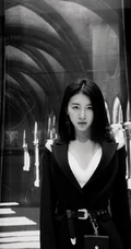 女明星杜雨宸清爽利落黑衣短裤唯美写真图片