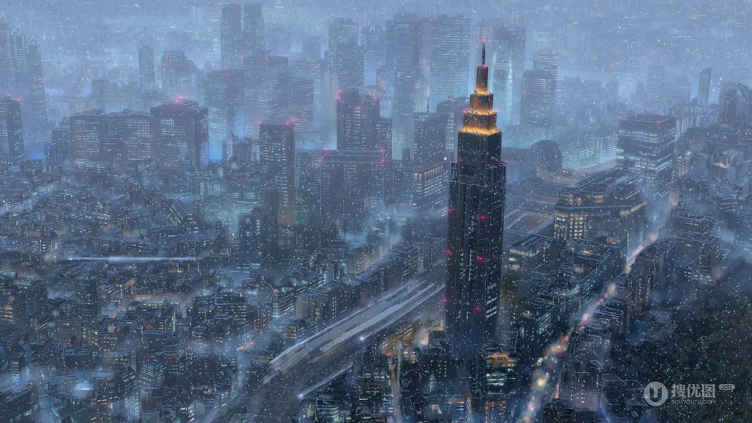 《你的名字》剧中各种唯美的风景场景插画壁纸，风格梦幻唯美