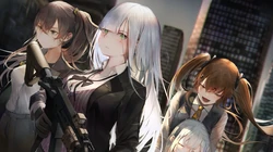 手游《少女前线》角色手持M416自动步枪的美少女们4K壁纸