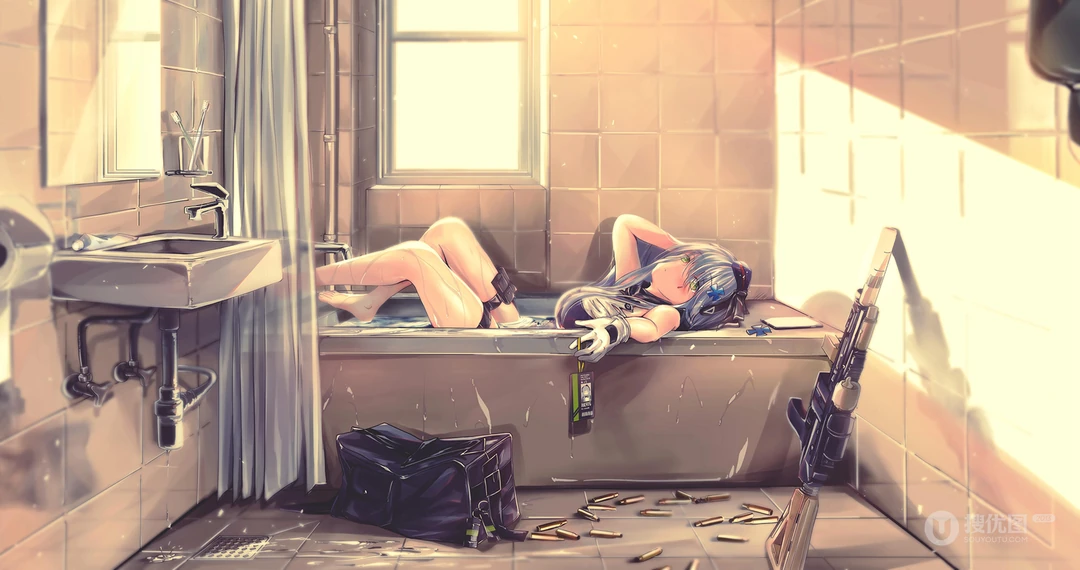 手游《少女前线》角色手持M416自动步枪的美少女们4K壁纸