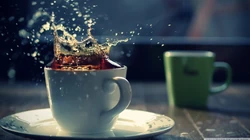 烧烤炉边上的静物咖啡杯等高清壁纸图片