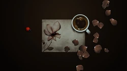 笑脸的星巴克黑咖啡创意壁纸图片