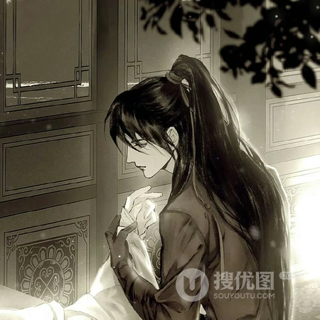 创意男男基友头像图片，古风男基友一人一半头像