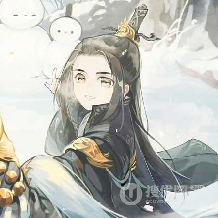 唯美的古风一人一半男生好基友头像图片