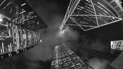 城市高楼大厦的纯色黑白调色风格壁纸图片