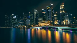 唯美夜间城市航拍，城市夜景灯光壁纸图片