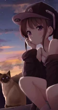 可爱的动漫萌妹子，呆萌的动漫女学生手机壁纸