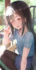 可爱的动漫萌妹子，呆萌的动漫女学生手机壁纸
