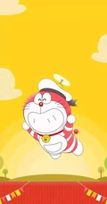 可爱的线条卡通角色叮当猫，古风人物，爱丽丝等手机壁纸