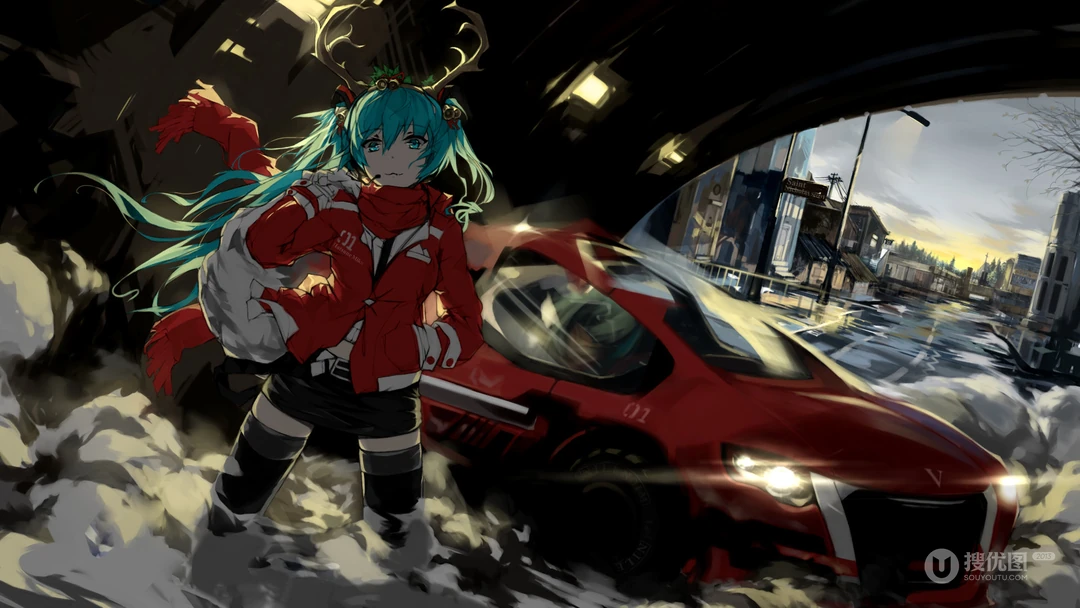 拉小提琴的初音，动漫虚拟人物初音未来的唯美壁纸图片