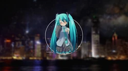 拉小提琴的初音，动漫虚拟人物初音未来的唯美壁纸图片
