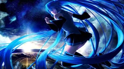 拉小提琴的初音，动漫虚拟人物初音未来的唯美壁纸图片