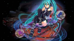 呆萌可爱的动漫人物初音未来形象高清壁纸