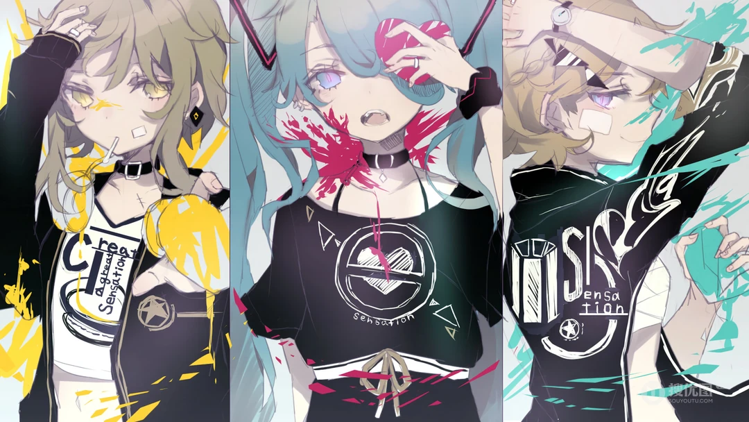 呆萌可爱的动漫人物初音未来形象高清壁纸