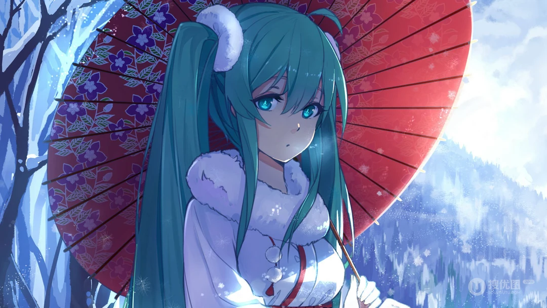 呆萌可爱的动漫人物初音未来形象高清壁纸