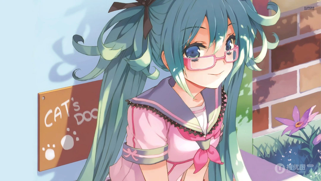 呆萌可爱的动漫人物初音未来形象高清壁纸