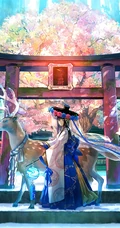 红红的中国风画风的动漫女孩手机壁纸看着就很吉利