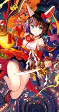 红红的中国风画风的动漫女孩手机壁纸看着就很吉利
