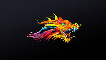 炫彩菱形拼贴的各种动物头像形状创意壁纸