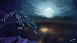 可爱的穿圣诞服的初音，飞在天空的初音未来壁纸图片