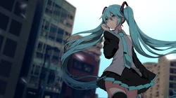 可爱的穿圣诞服的初音，飞在天空的初音未来壁纸图片