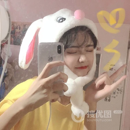 带兔耳朵的可爱少女，清纯的长发女生头像图片推荐