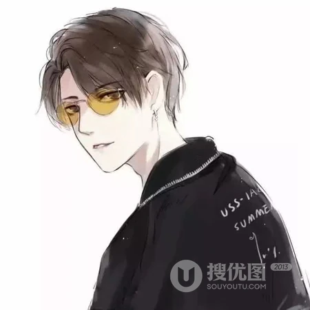 个性的古代男生形象油墨风格头像图片