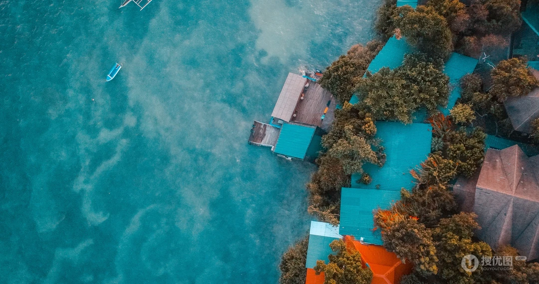 唯美的海洋航拍高清壁纸图片
