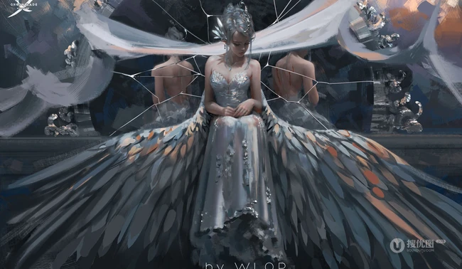 wlop游戏CG里的女生插画作品鉴赏