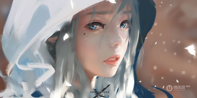 画师wlop女刺客，战士等动漫人物插画作品