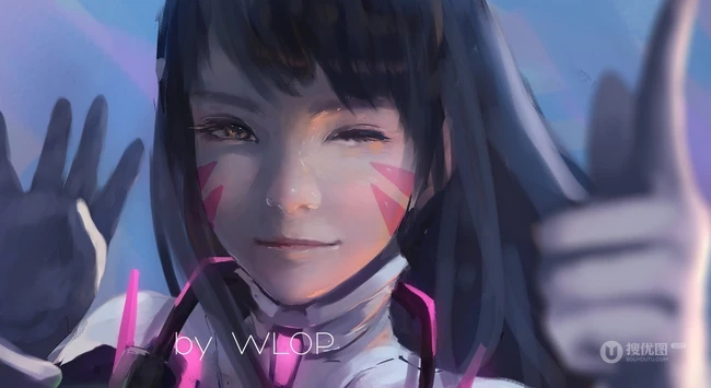 画师wlop女刺客，战士等动漫人物插画作品