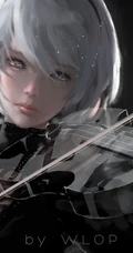 国内动漫画师WLOP唯美的黑裙公主插画作品鉴赏