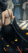 国内动漫画师WLOP唯美的黑裙公主插画作品鉴赏