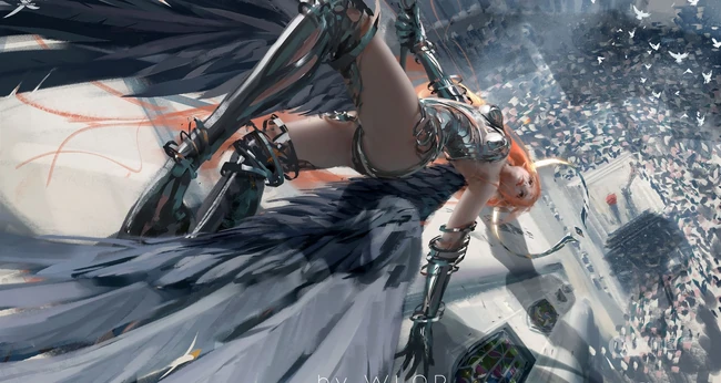 国内动漫画师WLOP唯美的黑裙公主插画作品鉴赏