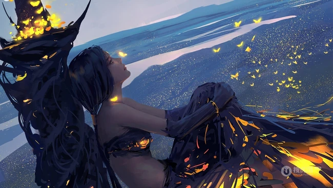 国内动漫画师WLOP唯美的黑裙公主插画作品鉴赏
