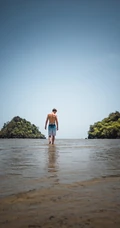 美丽的风景线沙滩，海滩高清手机壁纸