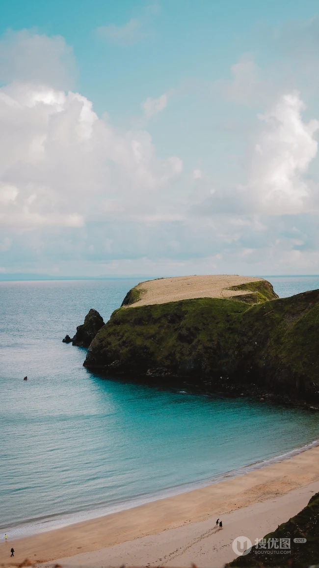 美丽的风景线沙滩，海滩高清手机壁纸